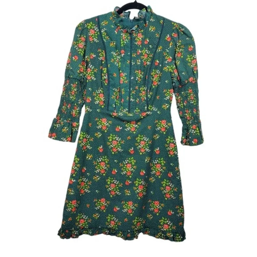 Urban Outfitters Womens Laura Ashley Maisy Puff Sleeve Floral Mini Dress Size S